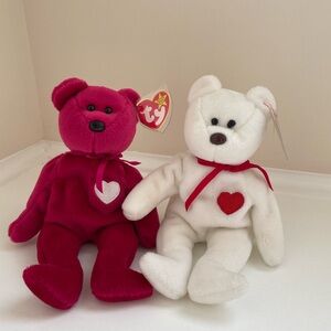 Ty Stuffed Animals Pink and White Bears